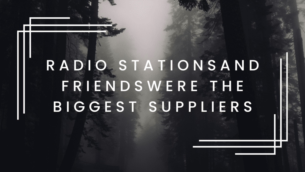 Radio stations and friends were the biggest suppliers of music